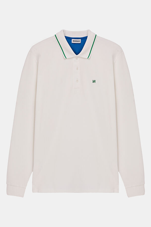 Ecru Embroidered Polo Shirt