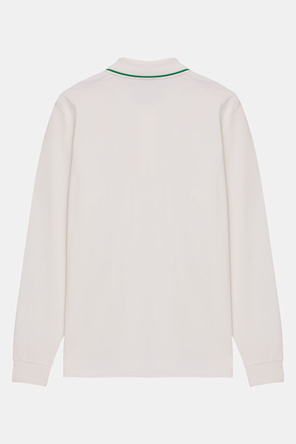 Ecru Embroidered Polo Shirt 2