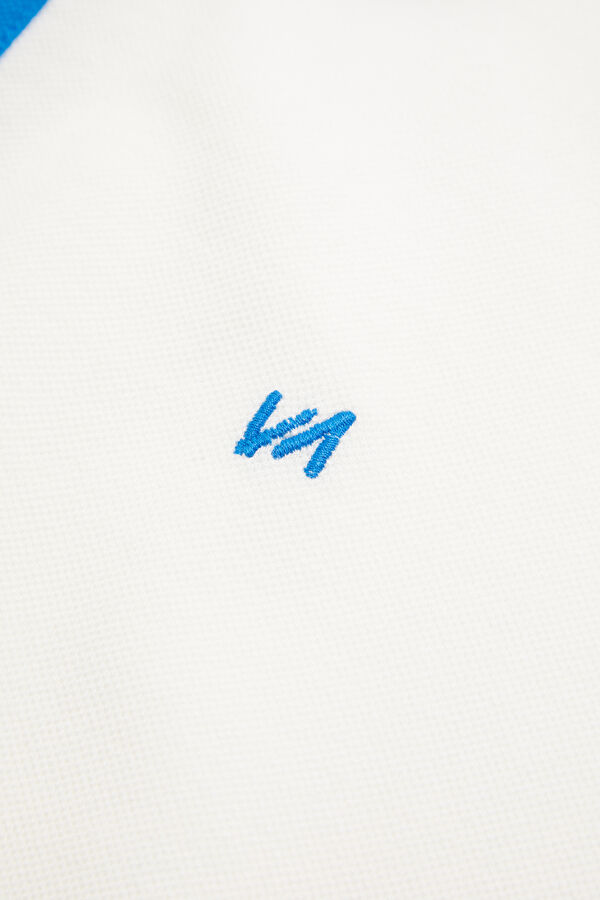Ecru Embroidered Polo Neck T-Shirt 4