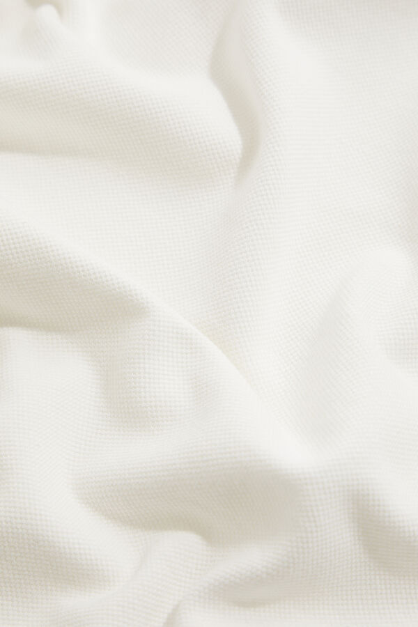 Ecru Embroidered Polo Neck T-Shirt 5