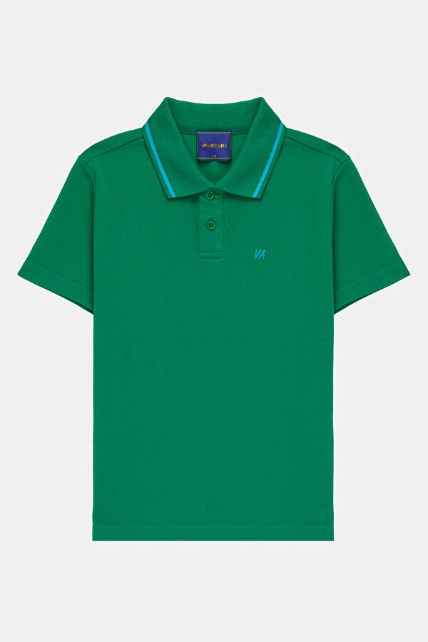 Green Embroidered Polo Shirt
