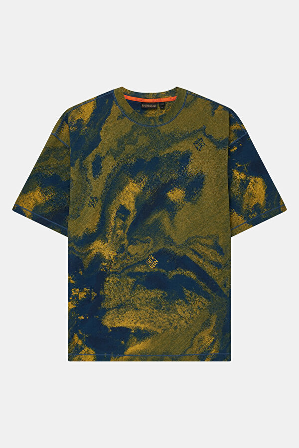 Relax Fit Khaki Crew Neck Camouflage T-Shirt