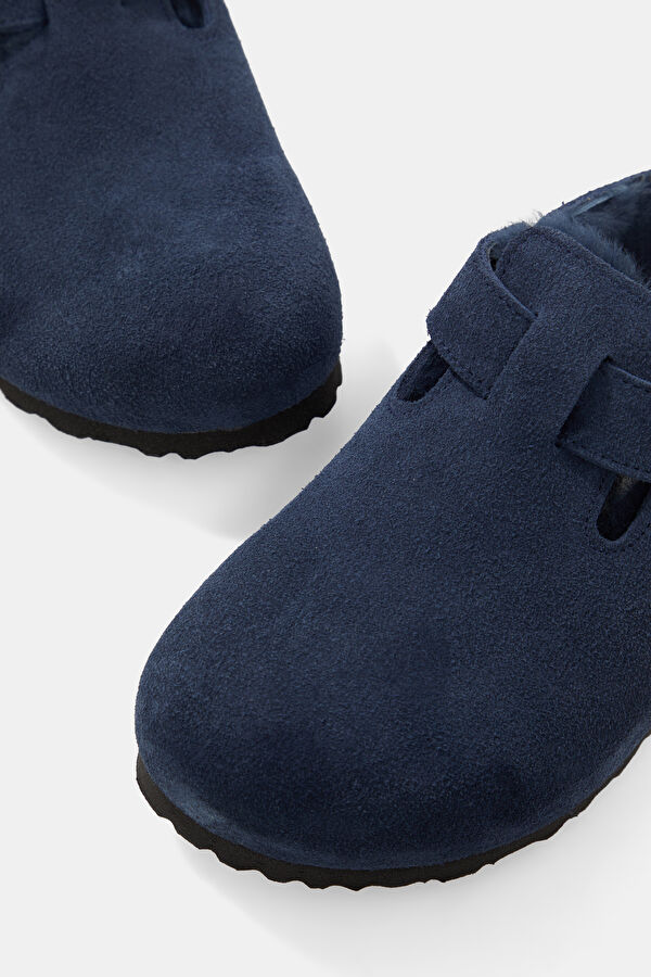 Boston Vl Shearling Navy Blue Men's Slides 4