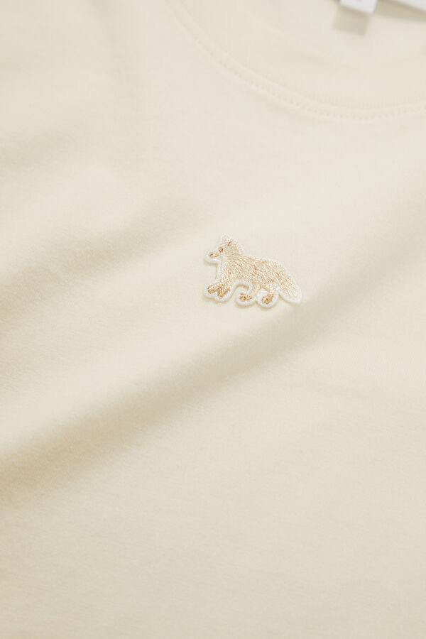 Ecru Crew Neck Women's T-Shirt 4