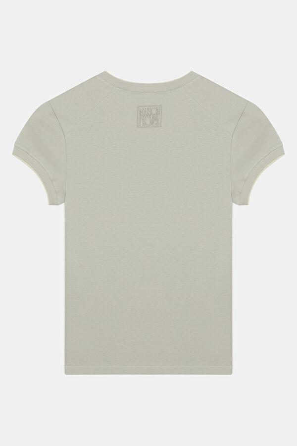 Gri O Yaka Kadın T-Shirt 2