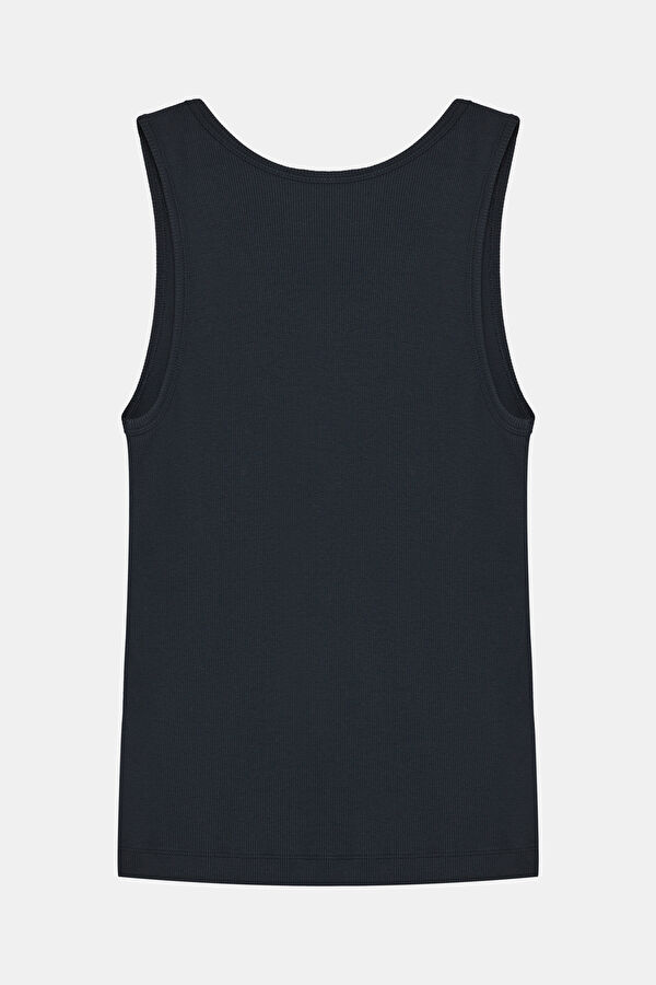 Koyu Lacivert O Yaka Kadın T-Shirt 2