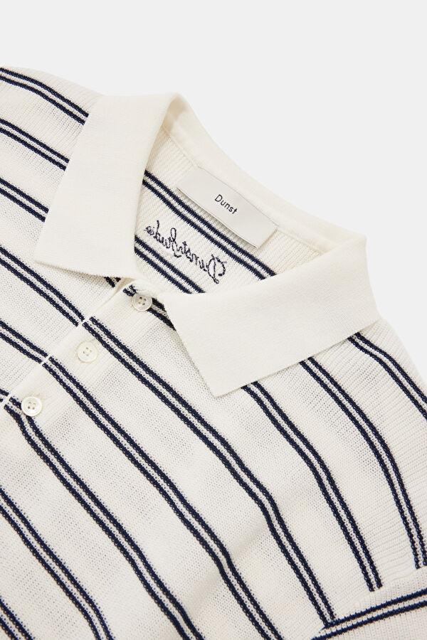 White Striped Short-Sleeved Women's Blouse 3