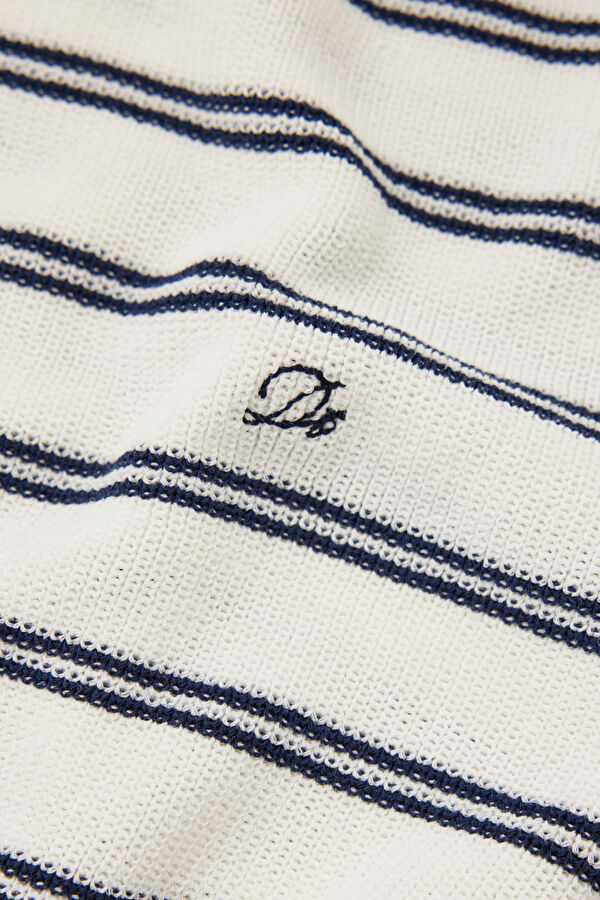 White Striped Short-Sleeved Women's Blouse 4