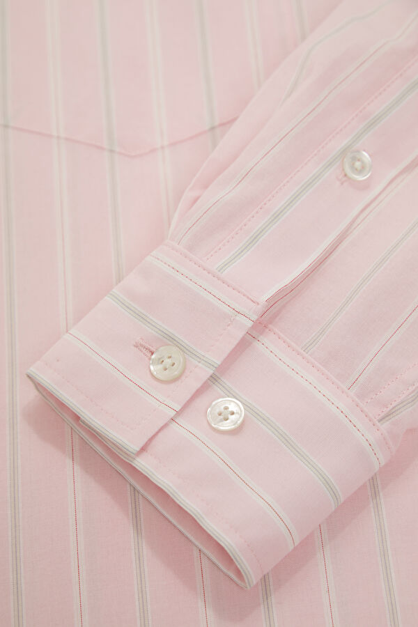 Relax Fit Pink Patterned Women's Shirt 5