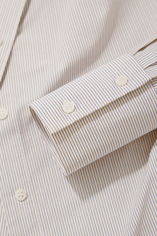 Beige Striped Women's Shirt 8