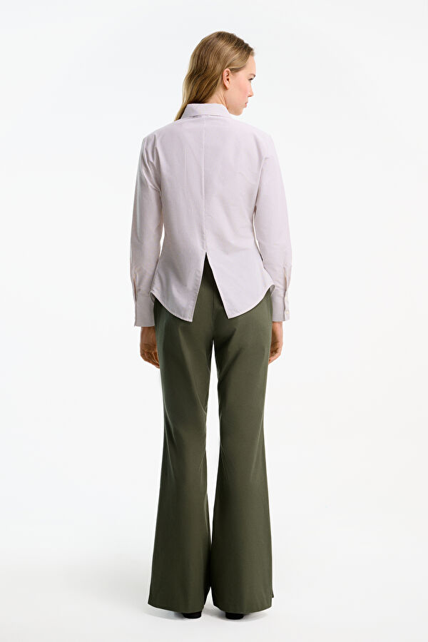 Beige Striped Women's Shirt 3
