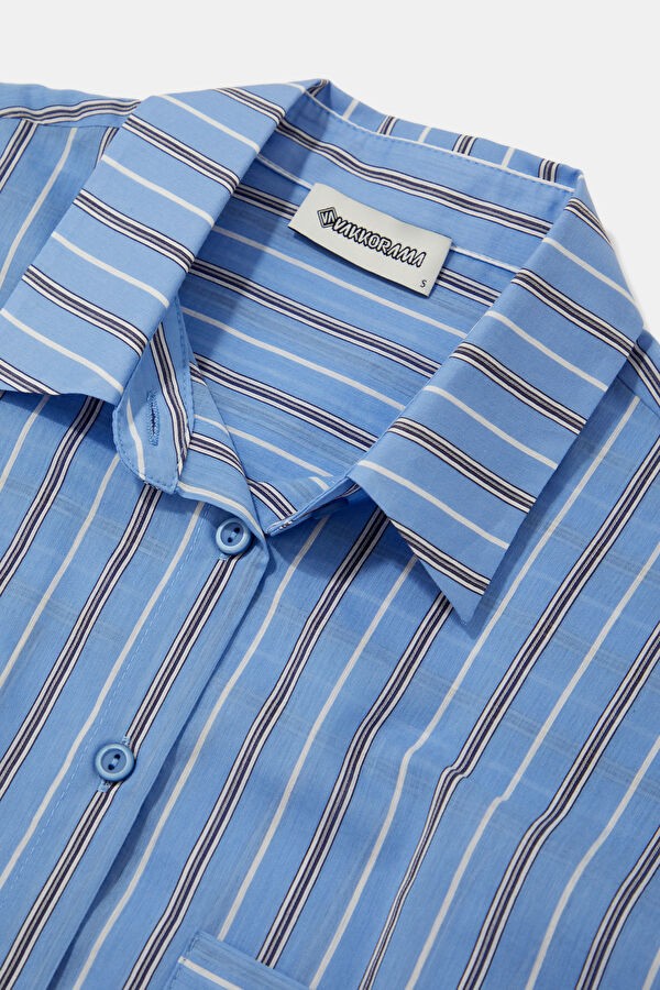 Multicolored Striped Patterned Women's Shirt 6