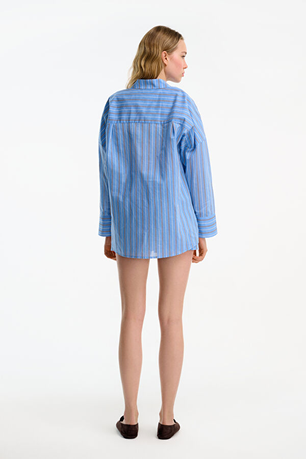 Multicolored Striped Patterned Women's Shirt 2