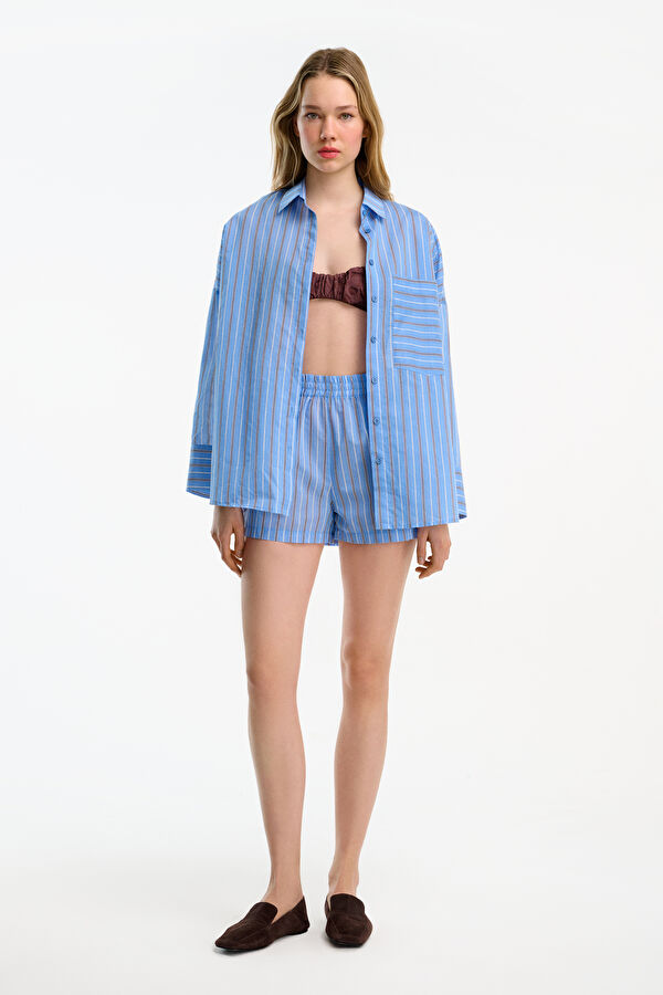 Multicolored Striped Patterned Women's Shirt 3