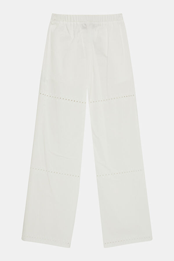 Ekru Wide Leg Kadın Pantolon 2