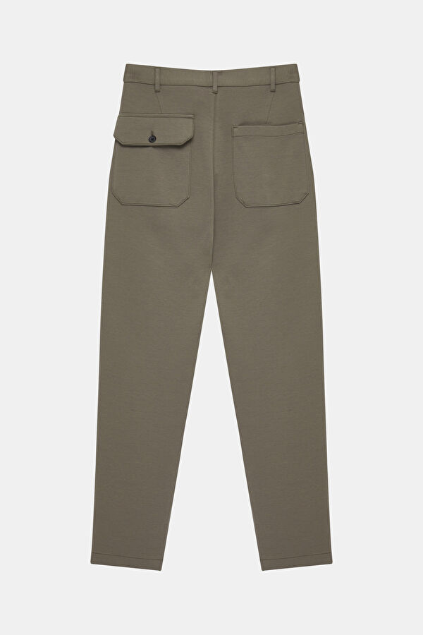 Beige Tapered Fit Men's Trousers 2