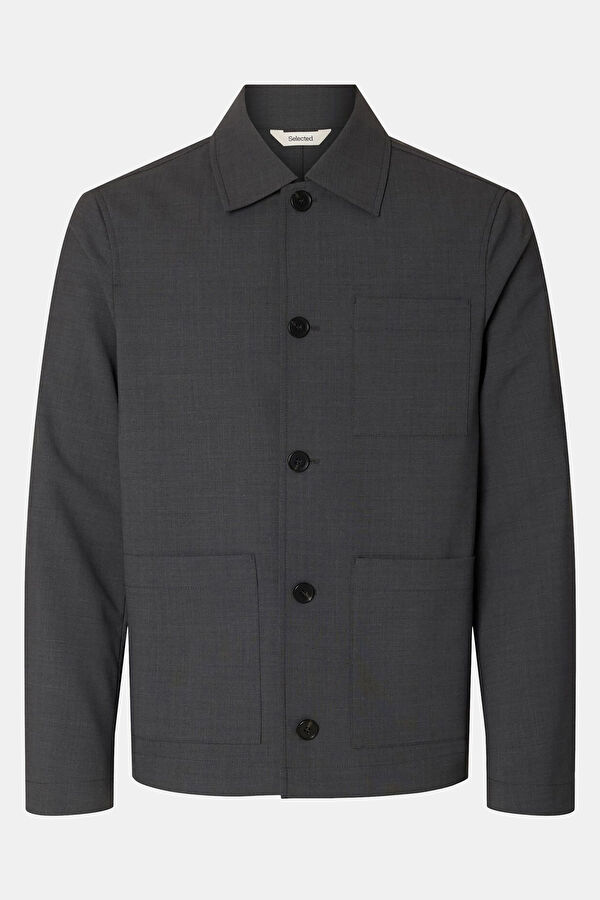 Anthracite Buttoned Men's Jacket