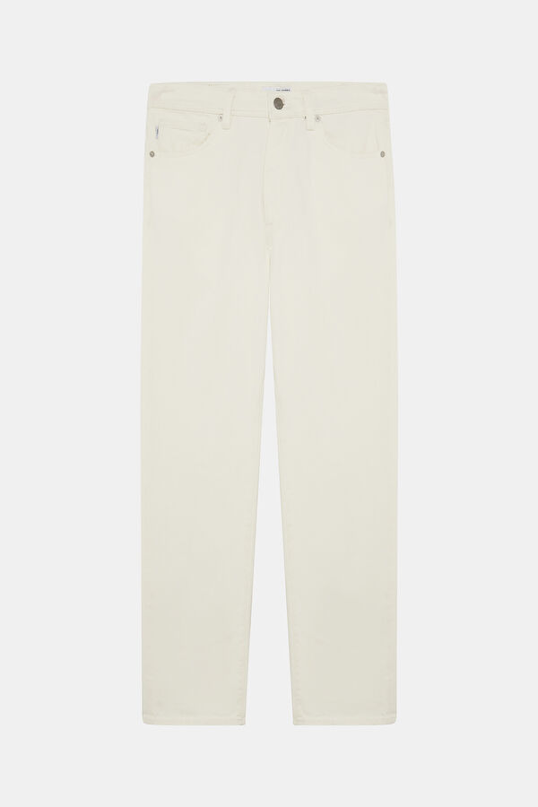 Relax Kalıp Ekru Boru Paça Jean Erkek Pantolon