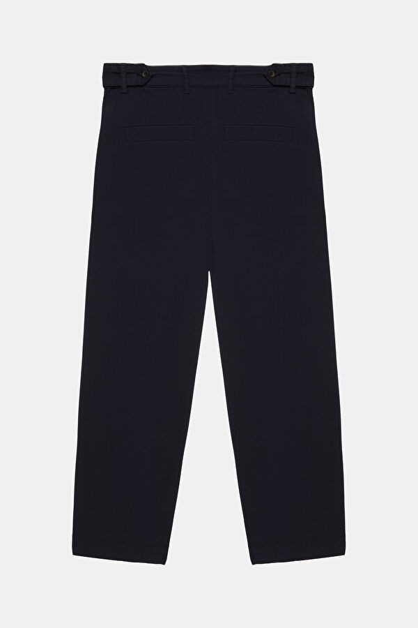 Relax Fit Navy Blue Straight Leg Men's Trousers 2