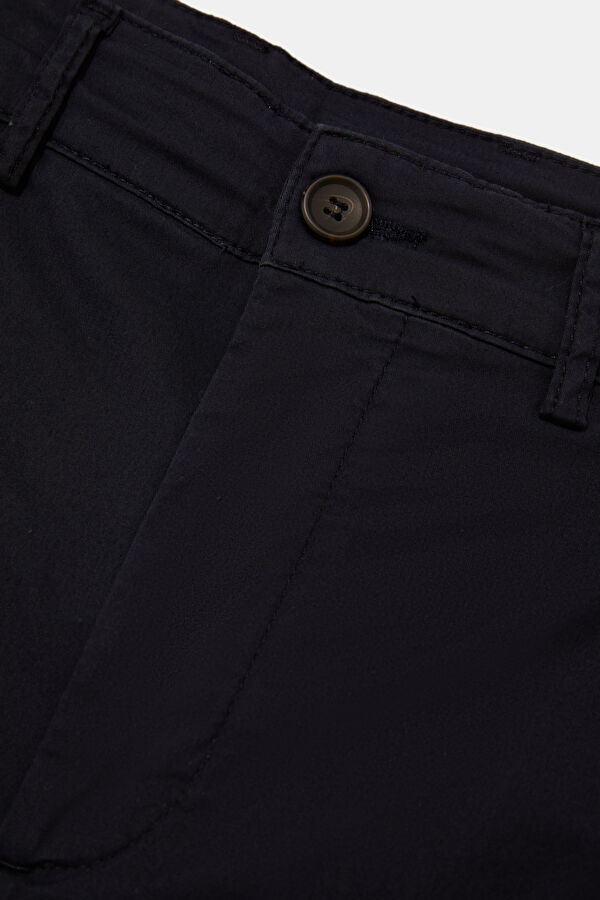 Relax Fit Navy Blue Straight Leg Men's Trousers 3