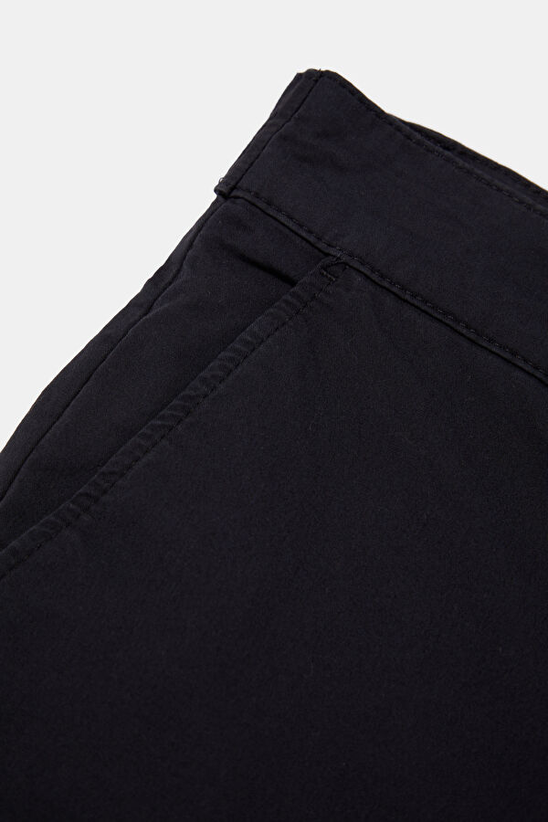Relax Fit Navy Blue Straight Leg Men's Trousers 4