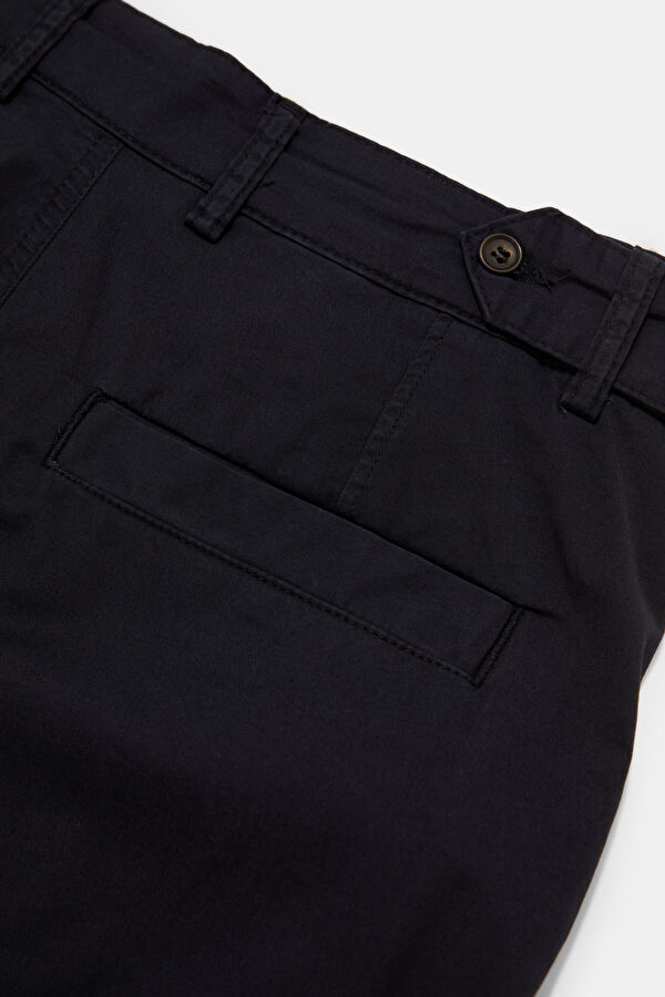 Relax Fit Navy Blue Straight Leg Men's Trousers 5