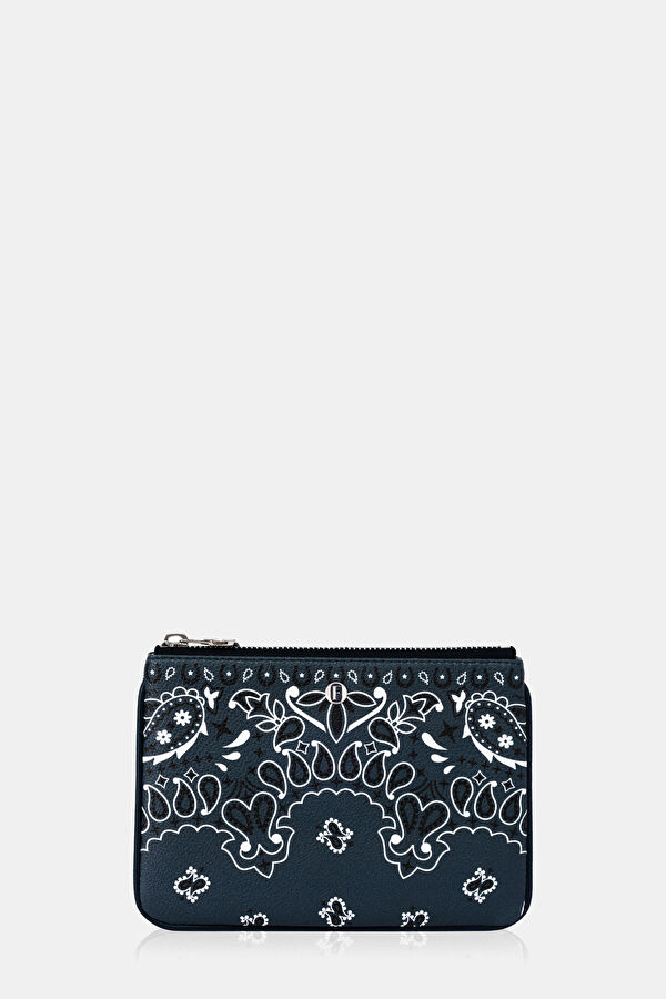 Navy Blue Paisley Patterned Bag
