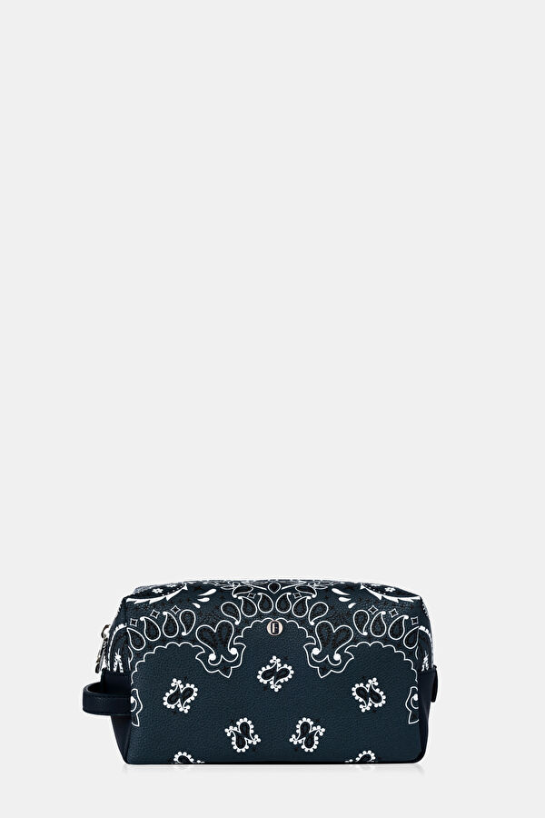 Navy Blue Paisley Patterned Bag