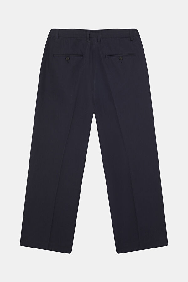 Relax Fit Navy Wide Leg Men's Trousers 2