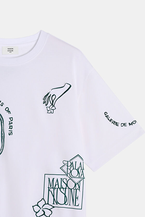 Relax Fit White Crew Neck Embroidered Men's T-Shirt 3