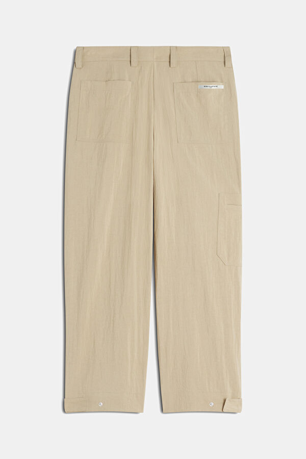 Relax Fit Beige Wide Leg Men's Trousers 2