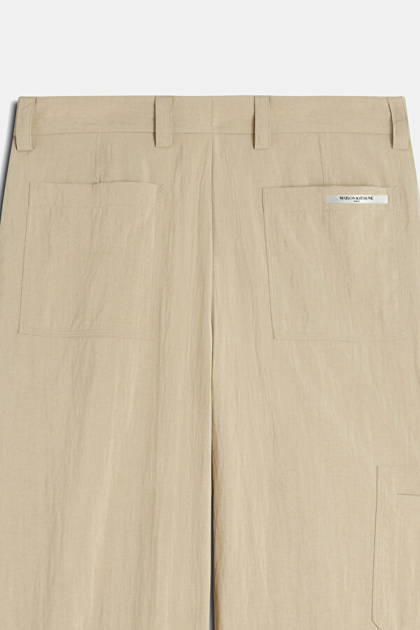 Relax Fit Beige Wide Leg Men's Trousers 3