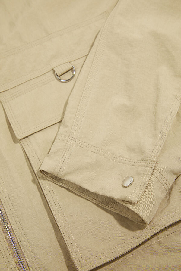 Beige Zip-Up Men's Jacket 4