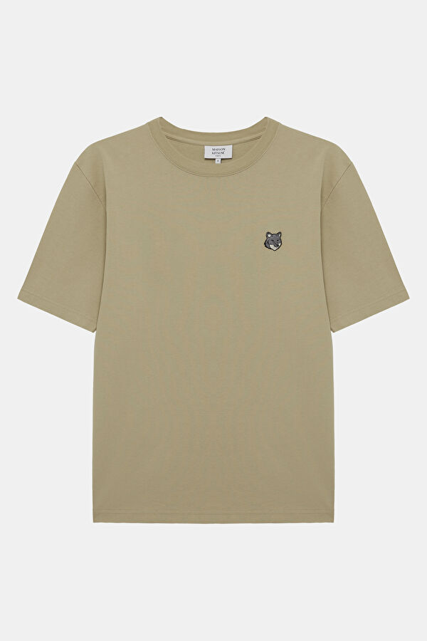 Relax Fit Beige Crew Neck Embroidered Men's T-Shirt