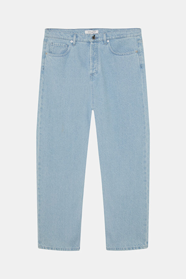 Relax Kalıp İndigo Wide Leg Erkek Jean Pantolon