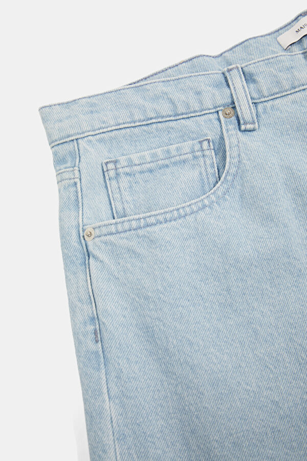 Relax Kalıp İndigo Wide Leg Erkek Jean Pantolon 4