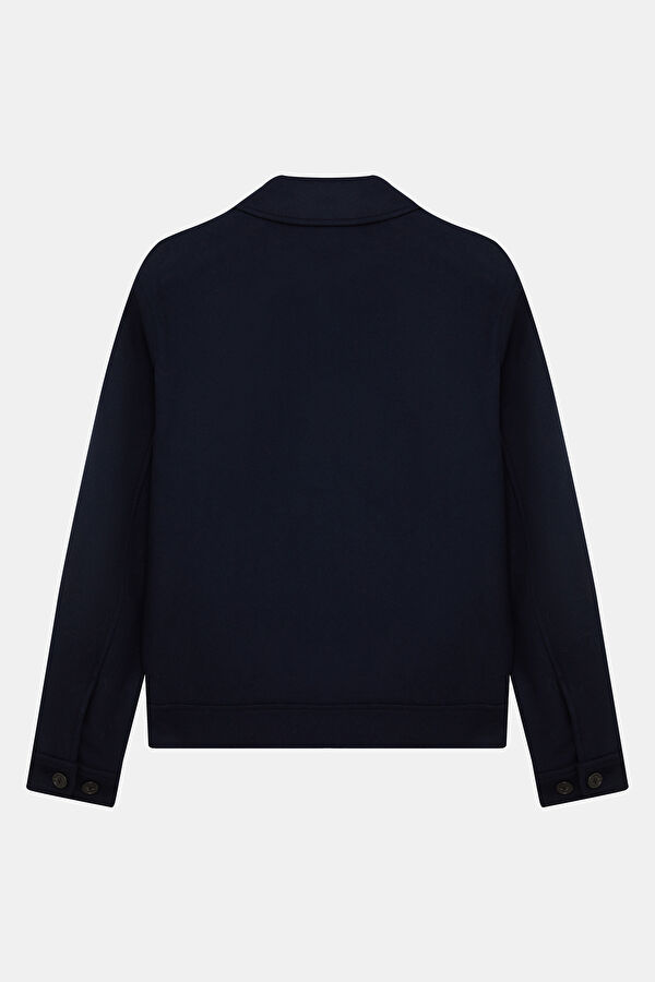 Navy Blue Buttoned Men's Jacket 2
