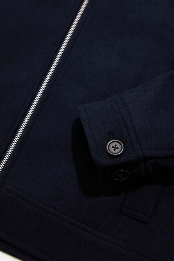Navy Blue Buttoned Men's Jacket 4