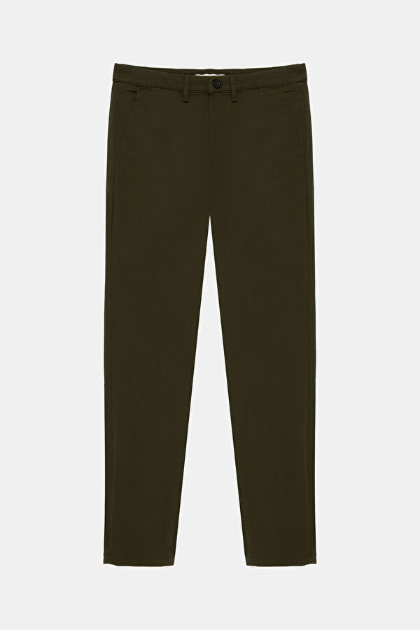 Khaki Straight Leg Men's Trousers