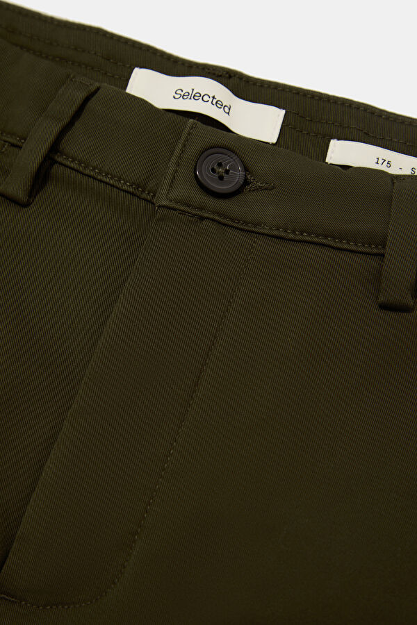 Khaki Straight Leg Men's Trousers 3