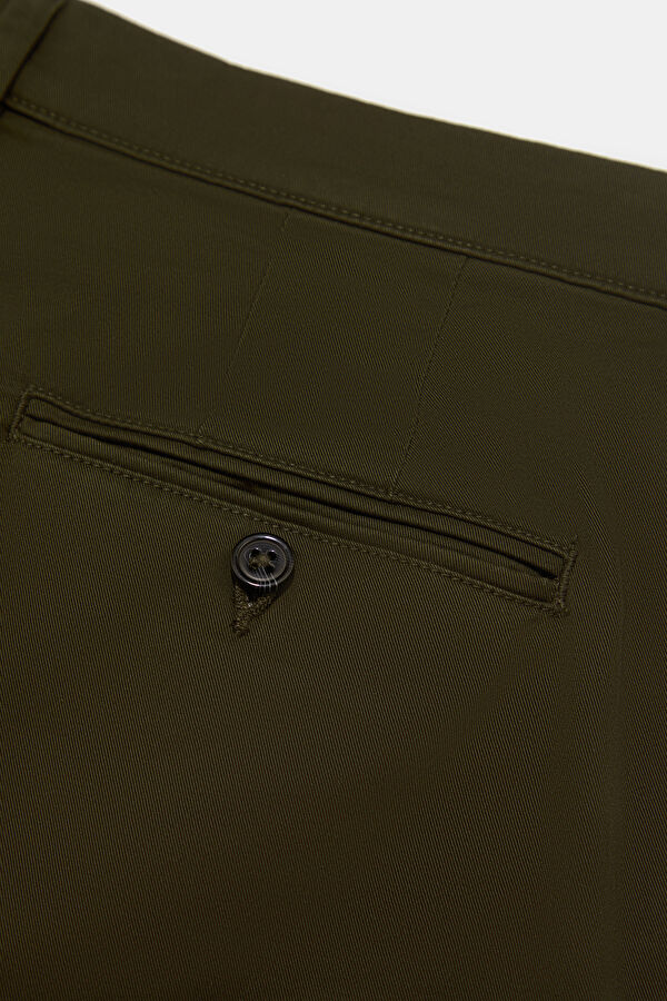Khaki Straight Leg Men's Trousers 5