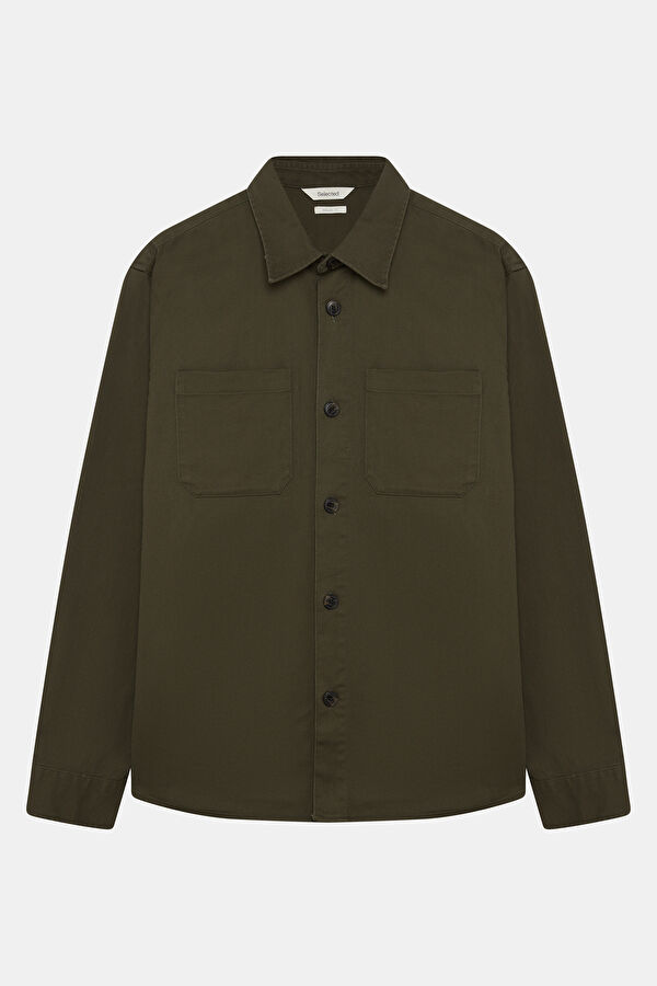 Khaki Buttoned Men's Jacket