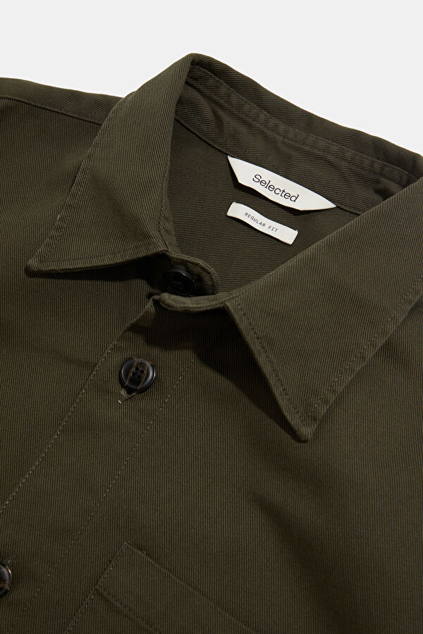 Khaki Buttoned Men's Jacket 3