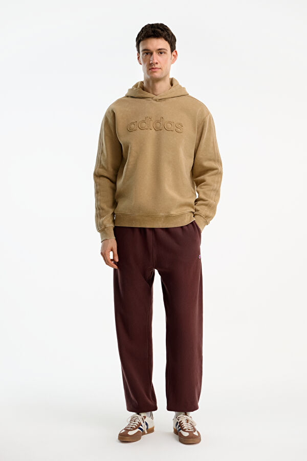 Kahve Relax Kalıp Kapuşonlu Erkek Sweatshirt 3