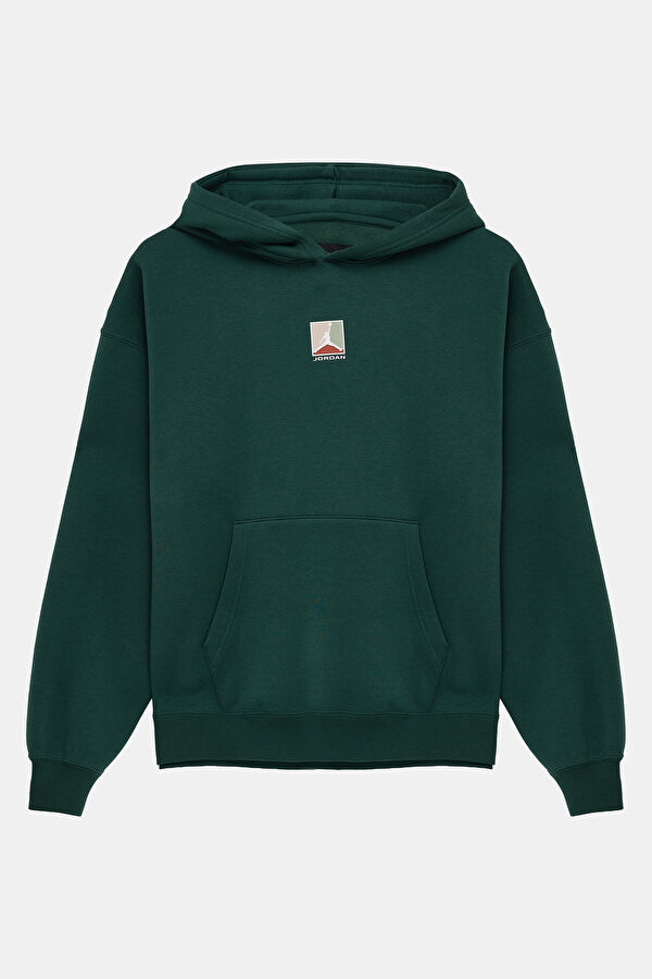 Haki Relax Kalıp Kapuşonlu Erkek Sweatshirt 4