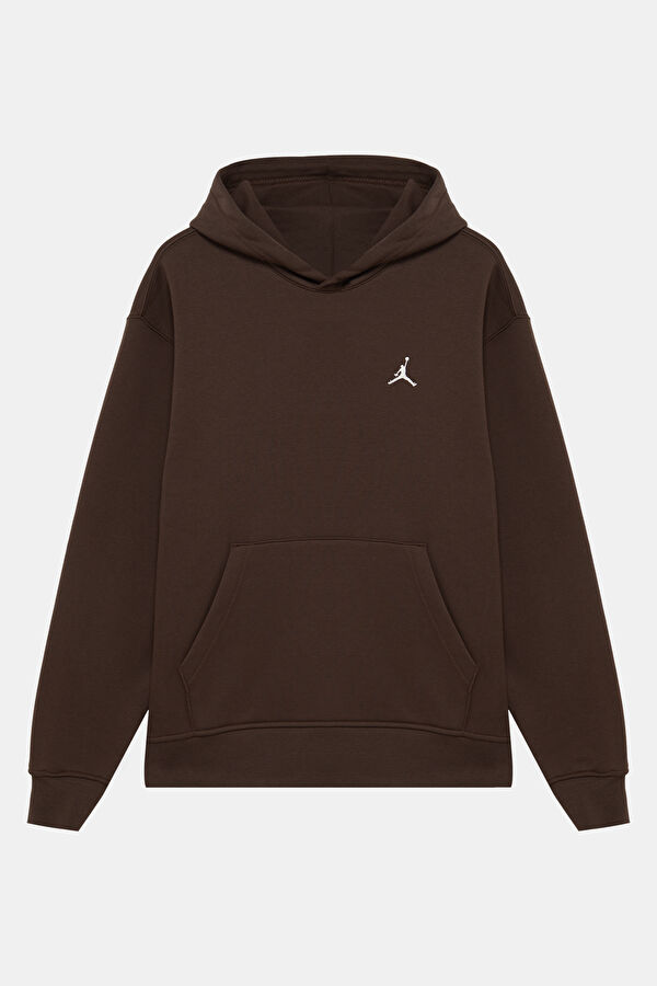 Kahve Relax Kalıp Kapuşonlu Erkek Sweatshirt 4