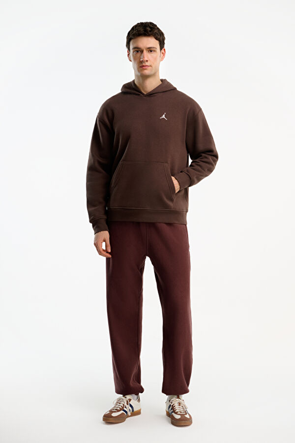 Kahve Relax Kalıp Kapuşonlu Erkek Sweatshirt 3