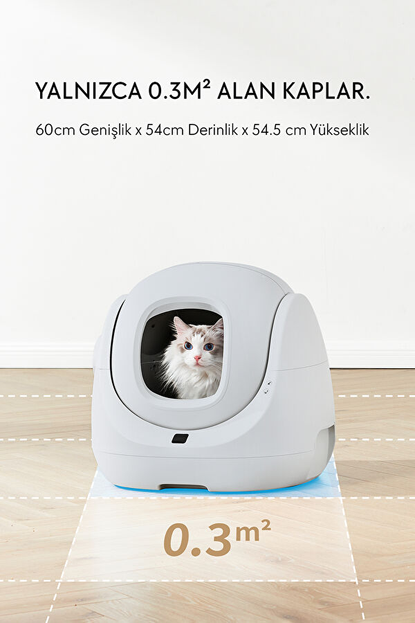 Catlink Cat Litter Box-Scooper Se Lite Beyaz Kedi Tuvaleti 3