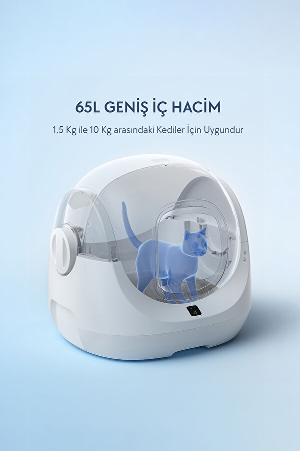 Catlink Cat Litter Box-Scooper Se Lite Beyaz Kedi Tuvaleti 4