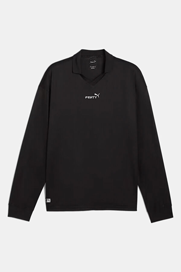 X FENTY Siyah Relax Kalıp V Yaka Kadın Sweatshirt